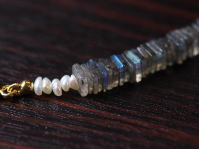 Labradorite Pearl Gold necklace (sold)