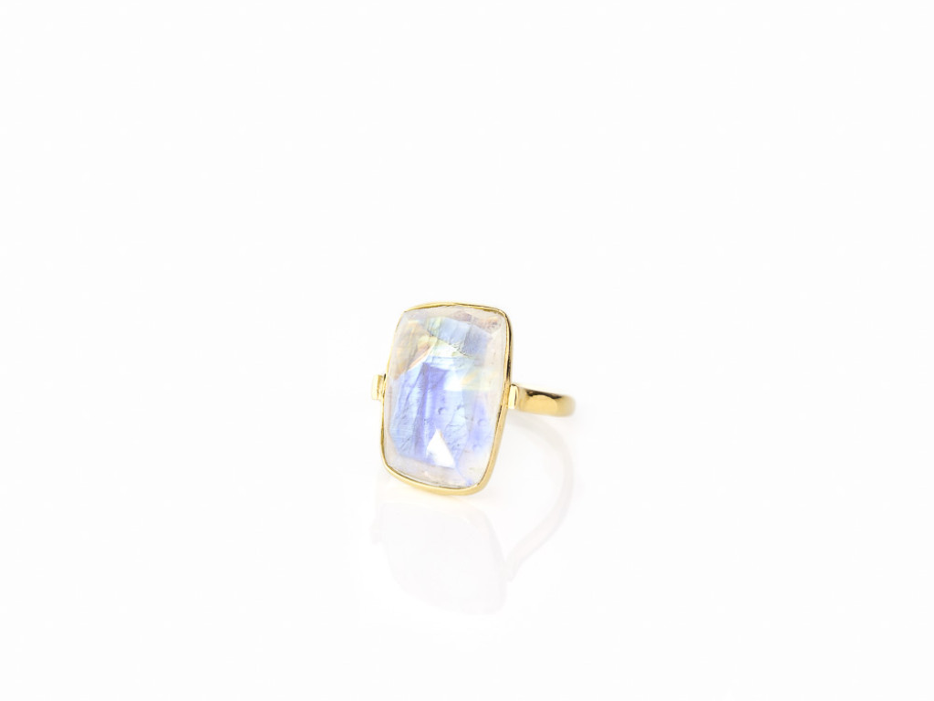 MOONBOW  | Rainbow Moonstone Ring | Gold Vermeil (made to order)