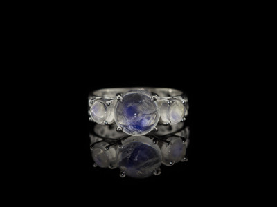 CATHEDRAL | Triple Moonstone ring in Sterling Silver (sold)
