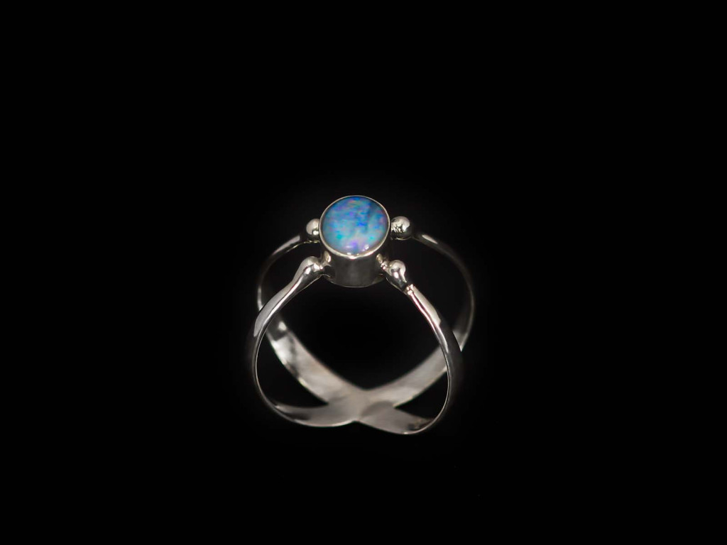 Opal Crossover Sterling Silver Ring (sold out)