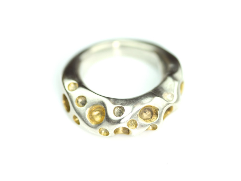 AMORPH | Ring aus 925er Silber mit partieller Vergoldung (Anfertigung für Silvia)