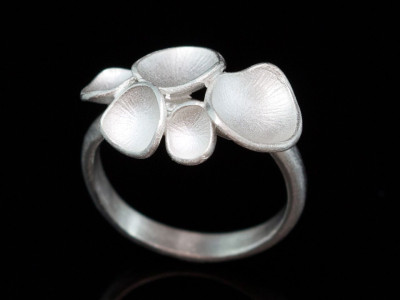 Little Enchanted Mushrooms | Ring topped with tiny seed pods cast in Sterling Silver 