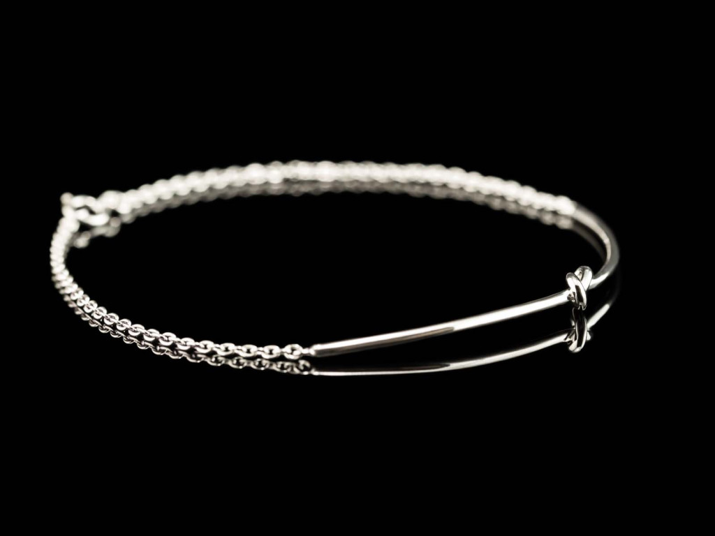 The Knot Bracelet | polished Sterling Silver with chain (custom order)
