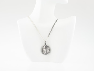 ANGEL DOUBLE | Necklace in black and white Sterling Silver (made to order)