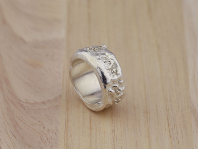 CORAL IMPRINT | Solid Sterling Silver ring with organic structure