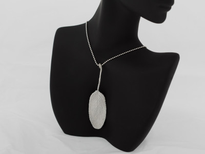 SAGE LEAF | Necklace in Fine Silver and Sterling Silver (sold)