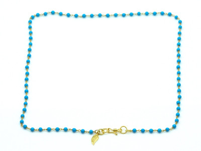 Turquoise Necklace with Golden Leaf (sold out)