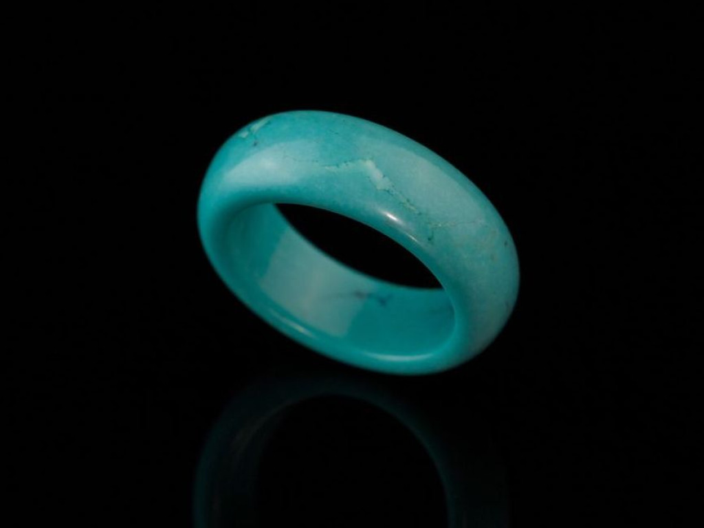 SOLID SMOOTH TURQUOISE| Hand carved ring
