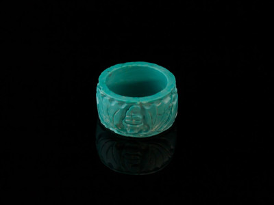 Turquoise Ring with hand carvings