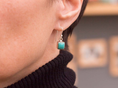 TURQUOISE SQUARES | Sterling Silver Earrings (sold)