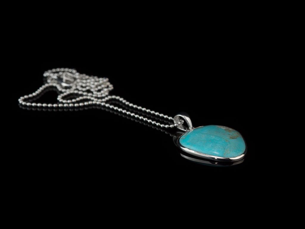TURQUOISE BLUE TRIANGLE | Sterling Silver necklace with polished pendant (sold out)